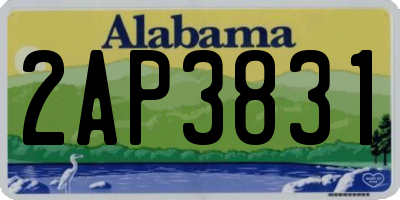 AL license plate 2AP3831