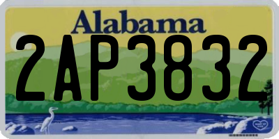 AL license plate 2AP3832