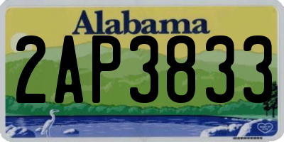 AL license plate 2AP3833