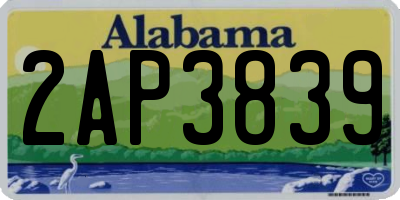 AL license plate 2AP3839