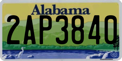 AL license plate 2AP3840