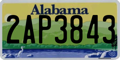 AL license plate 2AP3843