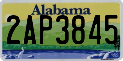AL license plate 2AP3845