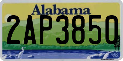 AL license plate 2AP3850