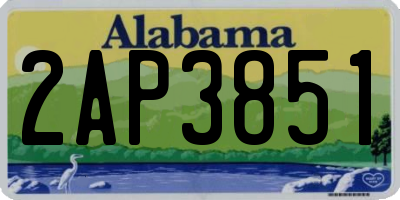 AL license plate 2AP3851