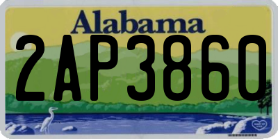 AL license plate 2AP3860