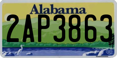 AL license plate 2AP3863