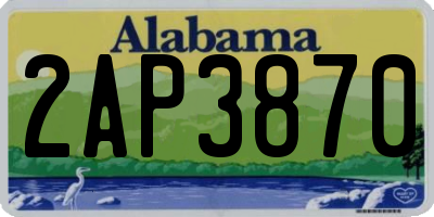 AL license plate 2AP3870