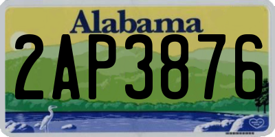 AL license plate 2AP3876