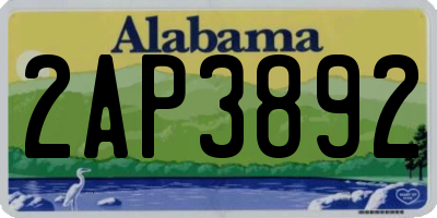 AL license plate 2AP3892