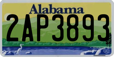 AL license plate 2AP3893