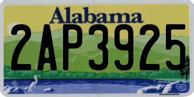 AL license plate 2AP3925