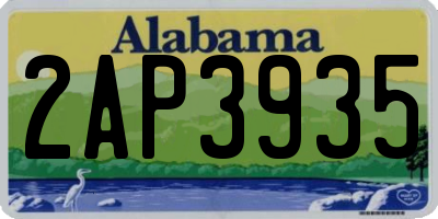 AL license plate 2AP3935
