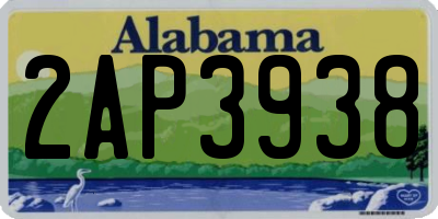 AL license plate 2AP3938