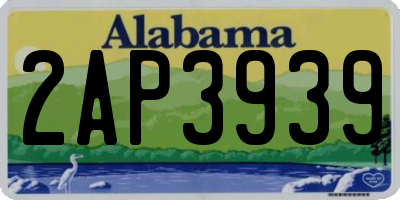 AL license plate 2AP3939