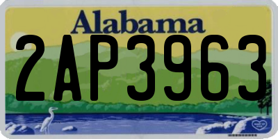 AL license plate 2AP3963