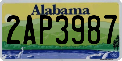 AL license plate 2AP3987