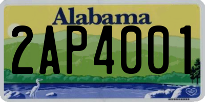 AL license plate 2AP4001