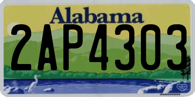 AL license plate 2AP4303