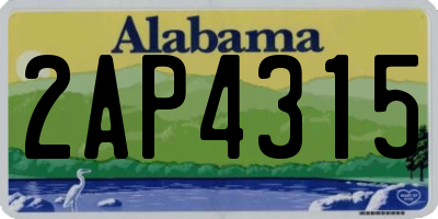 AL license plate 2AP4315