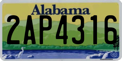 AL license plate 2AP4316