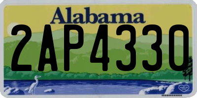 AL license plate 2AP4330