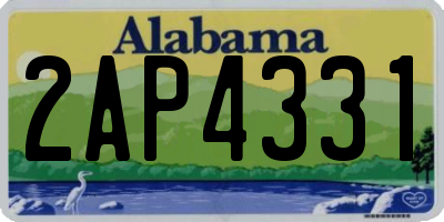 AL license plate 2AP4331