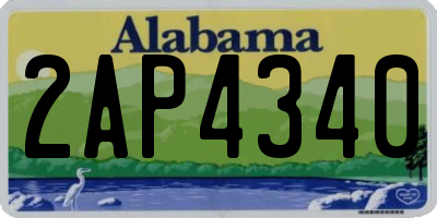 AL license plate 2AP4340