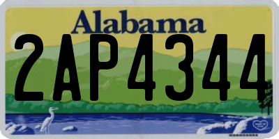 AL license plate 2AP4344