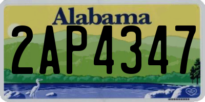 AL license plate 2AP4347