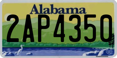 AL license plate 2AP4350