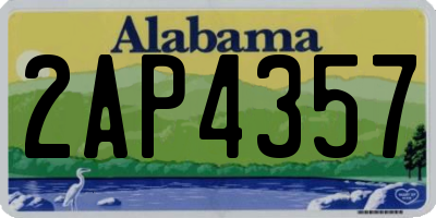 AL license plate 2AP4357