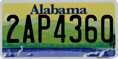 AL license plate 2AP4360