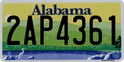 AL license plate 2AP4361