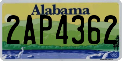 AL license plate 2AP4362