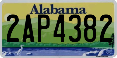 AL license plate 2AP4382