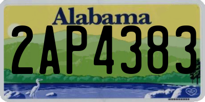 AL license plate 2AP4383