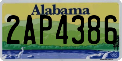 AL license plate 2AP4386