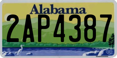 AL license plate 2AP4387