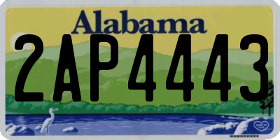 AL license plate 2AP4443