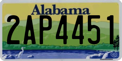 AL license plate 2AP4451