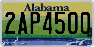 AL license plate 2AP4500