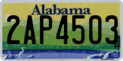 AL license plate 2AP4503