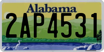 AL license plate 2AP4531