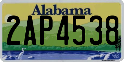 AL license plate 2AP4538