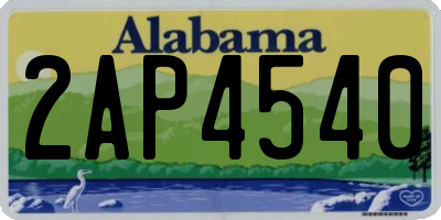 AL license plate 2AP4540
