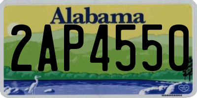 AL license plate 2AP4550