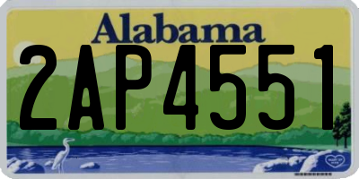 AL license plate 2AP4551