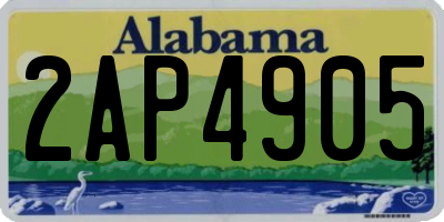 AL license plate 2AP4905