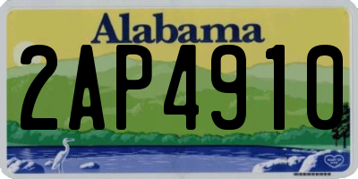 AL license plate 2AP4910